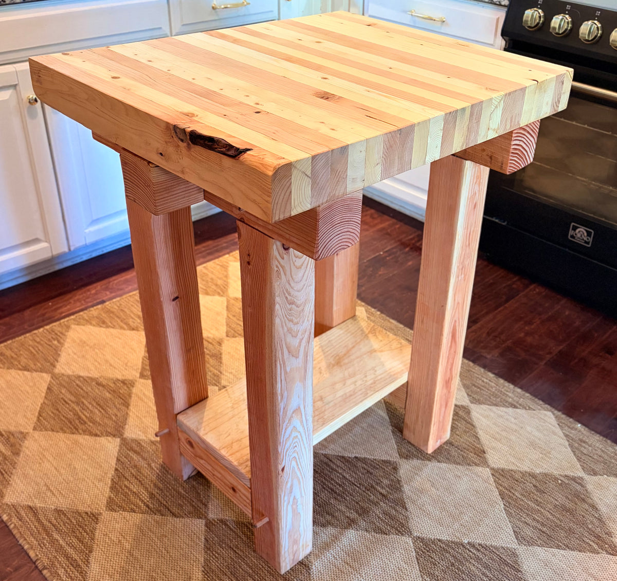 Timber Frame Butcher Block Kitchen Island
