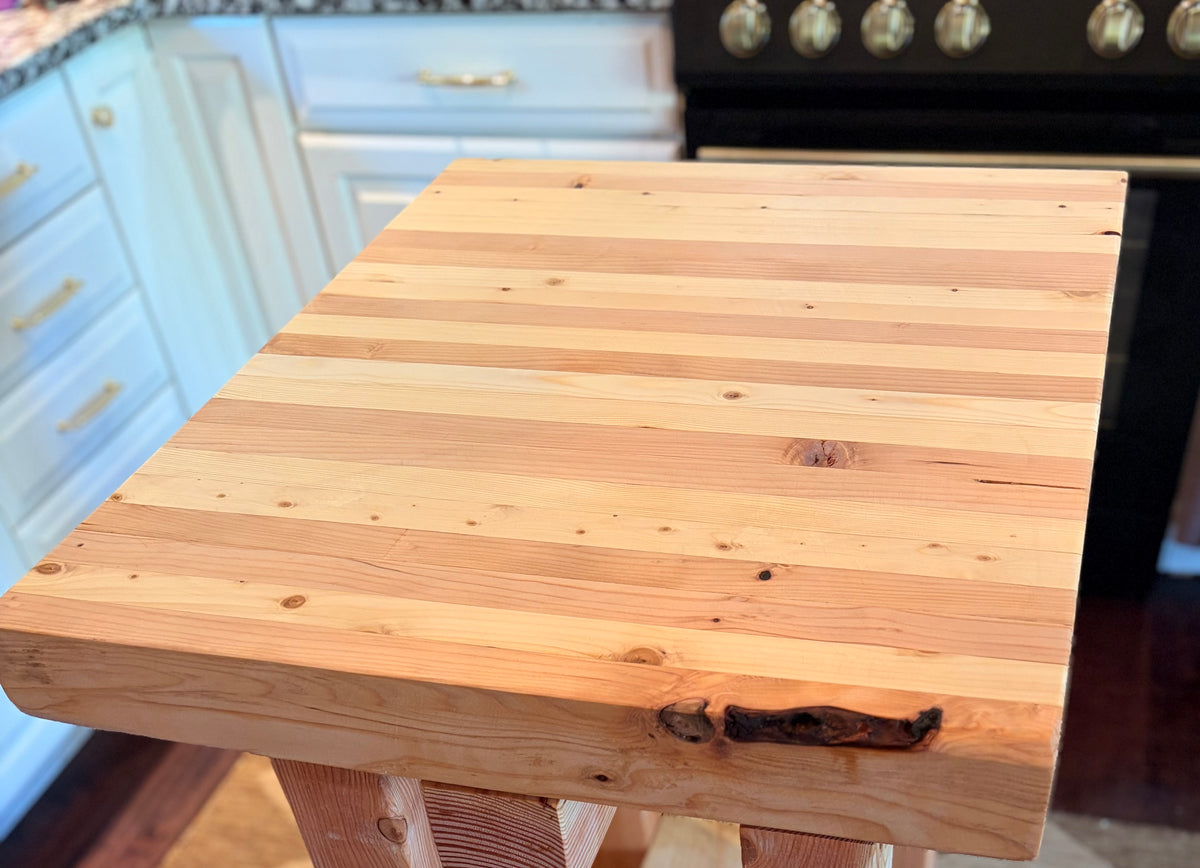 Timber Frame Butcher Block Kitchen Island