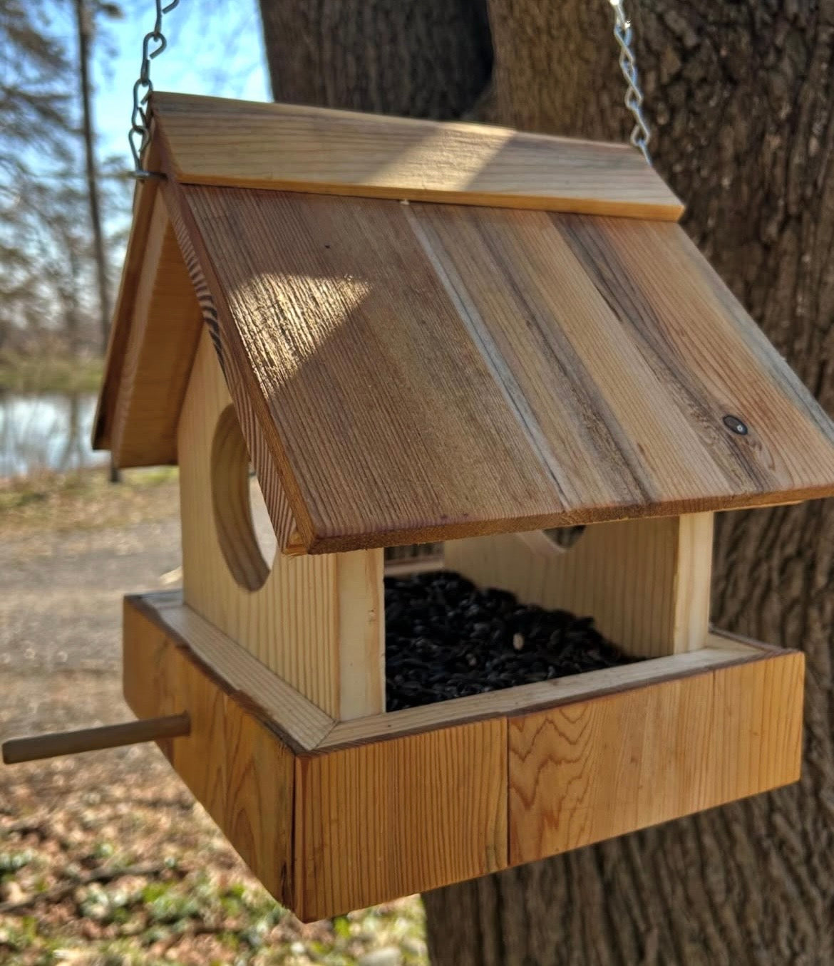 Handcrafted Wooden Bird Feeder