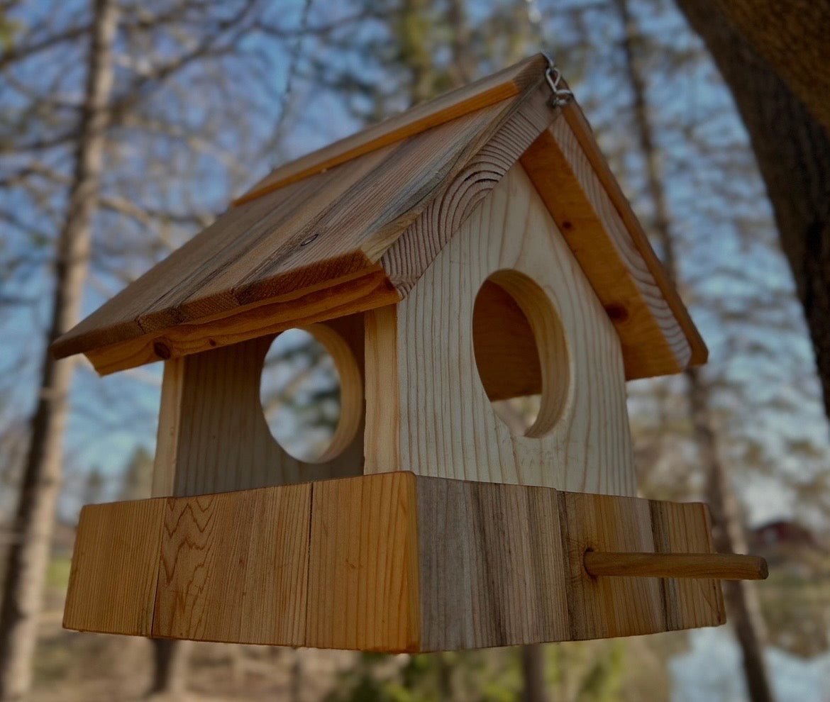 Handcrafted Wooden Bird Feeder