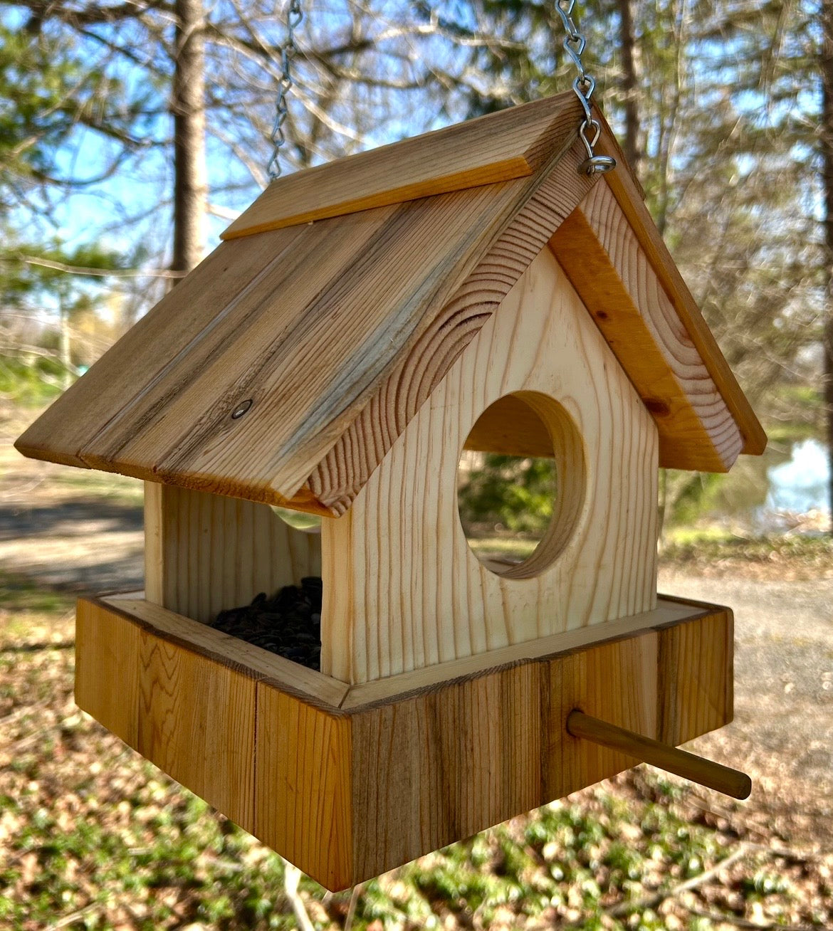 Handcrafted Wooden Bird Feeder